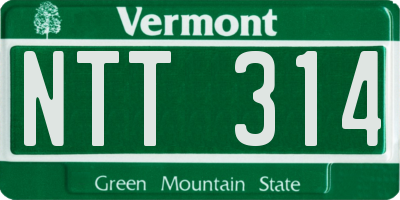 VT license plate NTT314