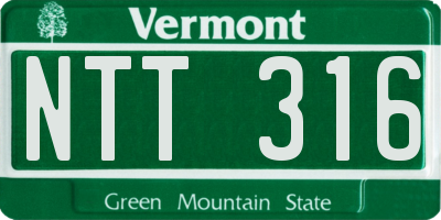VT license plate NTT316