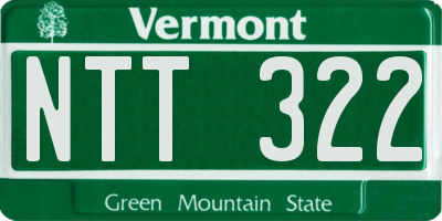 VT license plate NTT322