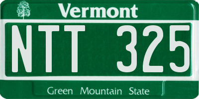VT license plate NTT325