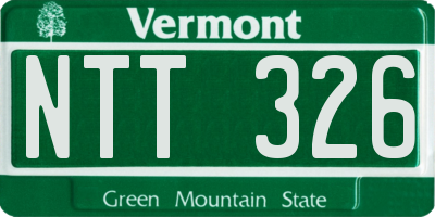 VT license plate NTT326