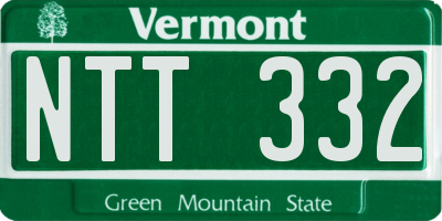 VT license plate NTT332