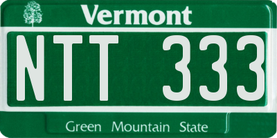 VT license plate NTT333