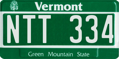 VT license plate NTT334