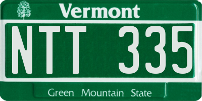 VT license plate NTT335
