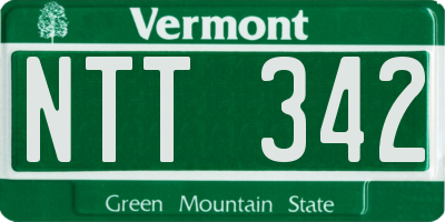 VT license plate NTT342