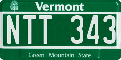 VT license plate NTT343