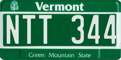 VT license plate NTT344