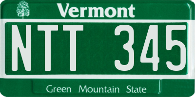 VT license plate NTT345