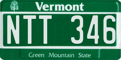 VT license plate NTT346