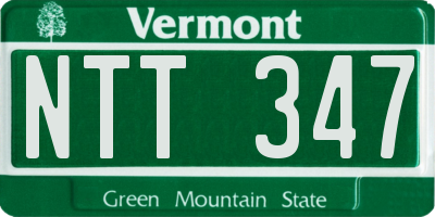 VT license plate NTT347