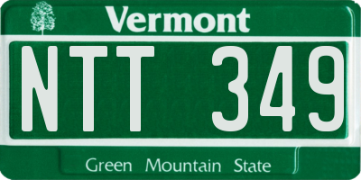 VT license plate NTT349