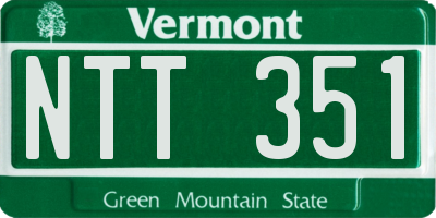 VT license plate NTT351