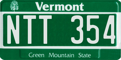 VT license plate NTT354