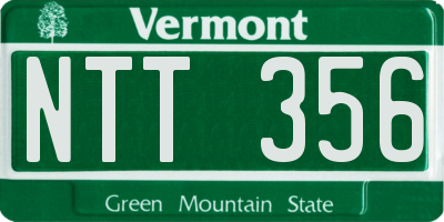 VT license plate NTT356