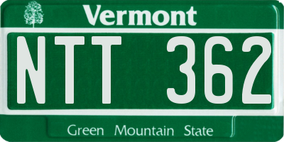 VT license plate NTT362
