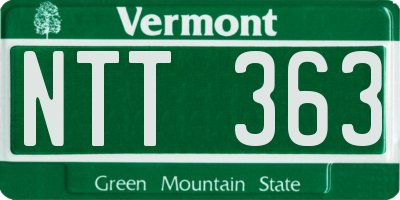 VT license plate NTT363