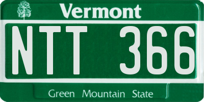 VT license plate NTT366