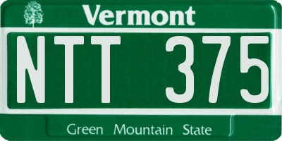 VT license plate NTT375