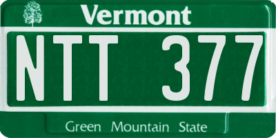 VT license plate NTT377