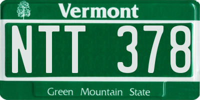 VT license plate NTT378