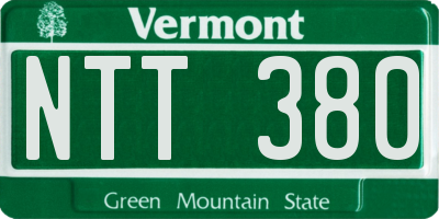 VT license plate NTT380