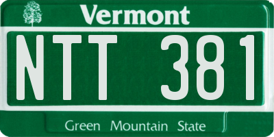 VT license plate NTT381