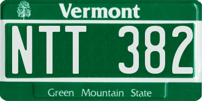 VT license plate NTT382