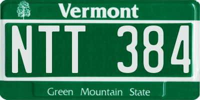 VT license plate NTT384
