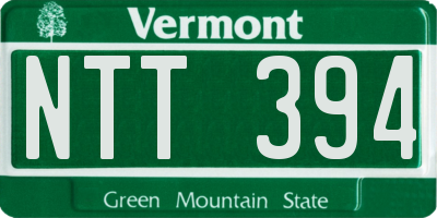 VT license plate NTT394