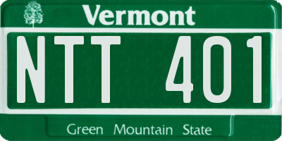 VT license plate NTT401