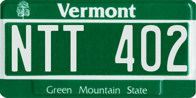 VT license plate NTT402