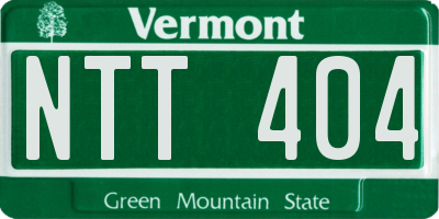 VT license plate NTT404