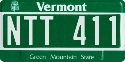 VT license plate NTT411