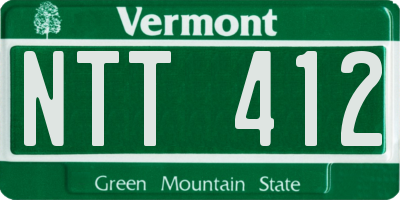 VT license plate NTT412