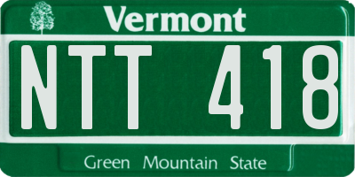 VT license plate NTT418