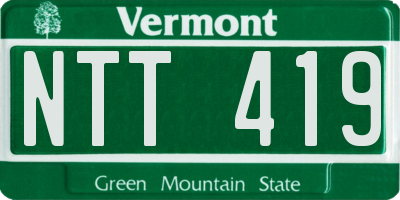 VT license plate NTT419