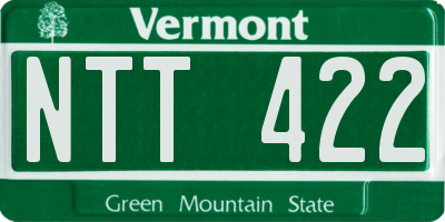 VT license plate NTT422