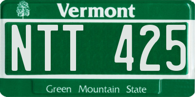 VT license plate NTT425
