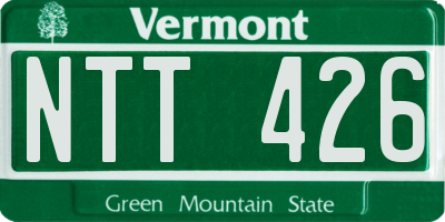 VT license plate NTT426