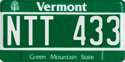 VT license plate NTT433