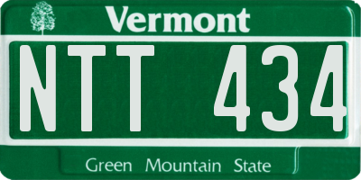 VT license plate NTT434