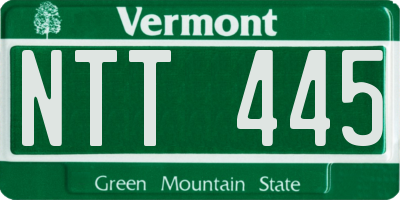 VT license plate NTT445