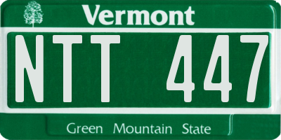 VT license plate NTT447