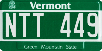 VT license plate NTT449