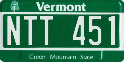 VT license plate NTT451