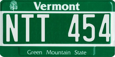 VT license plate NTT454