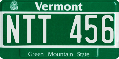VT license plate NTT456