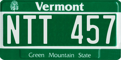 VT license plate NTT457
