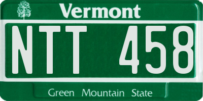 VT license plate NTT458